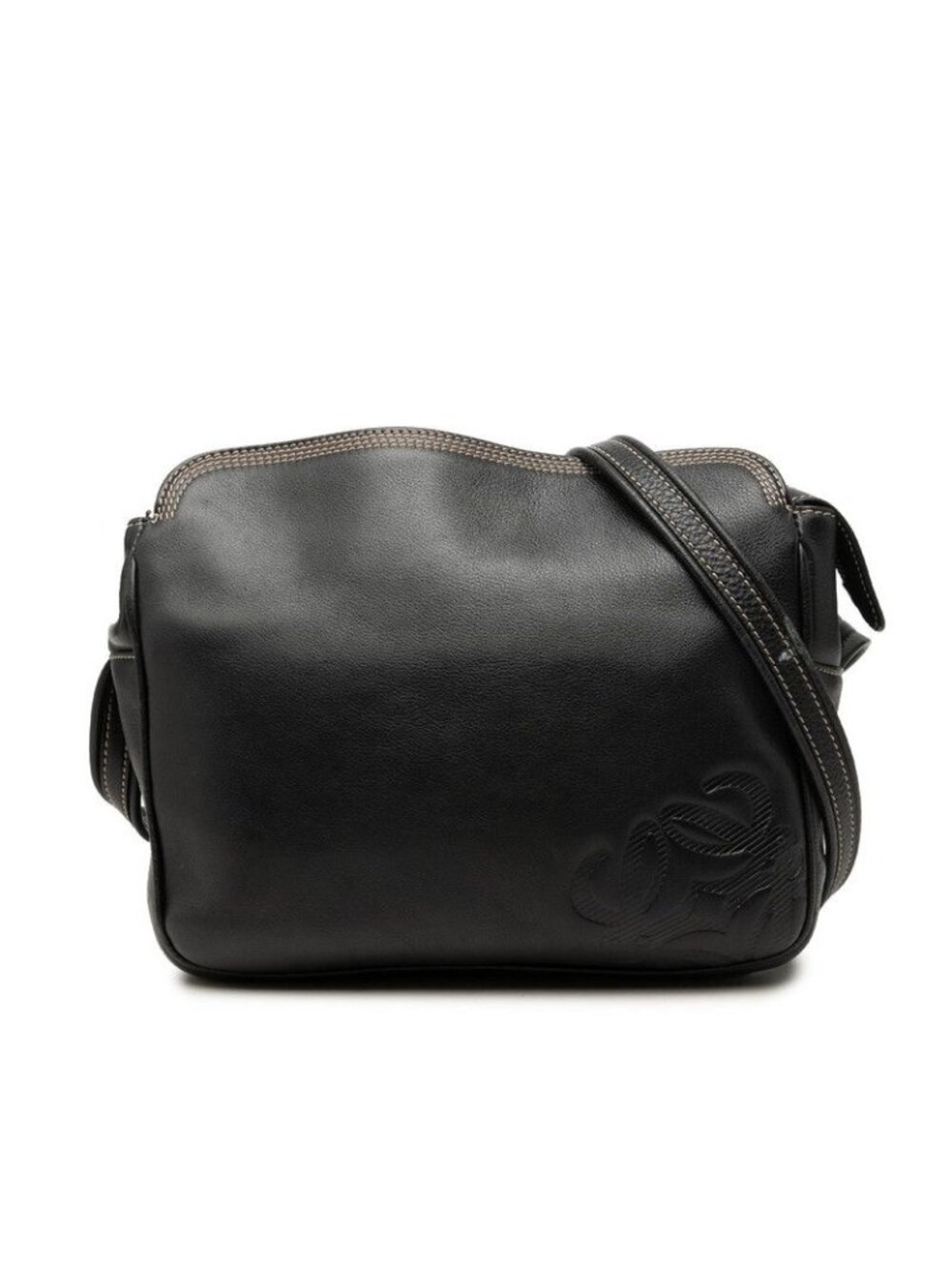 Loewe Anagram Crossbody Shoulder Bag Black Leather